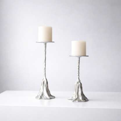 Seren Silver Candle Holder Set