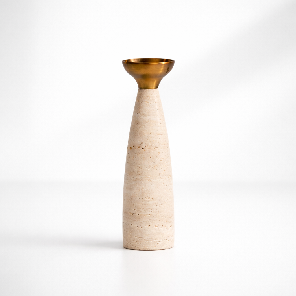 Taren Marble Alloy Candle Holder Set