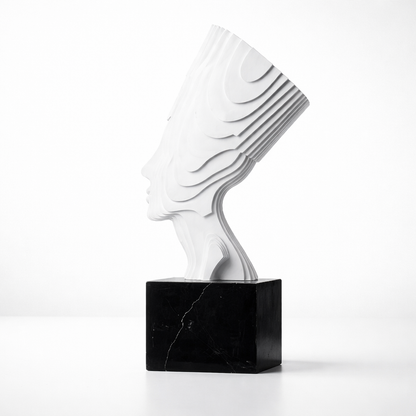Velian White Marble & Iron Sculpture