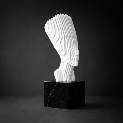 Velian White Marble & Iron Sculpture