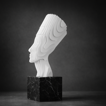 Velian White Marble & Iron Sculpture