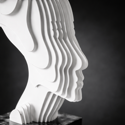 Velian White Marble & Iron Sculpture
