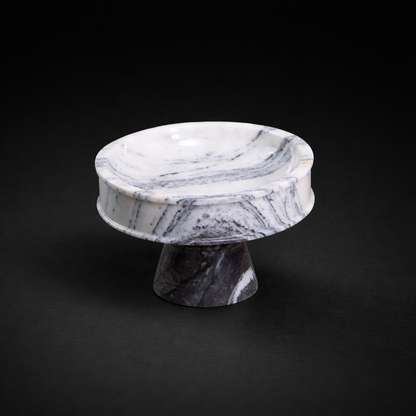 White Marble Pedestal Bowl