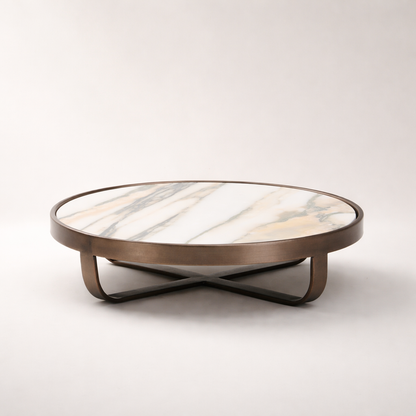 White Marble Stainless Steel Tray (Elevated)