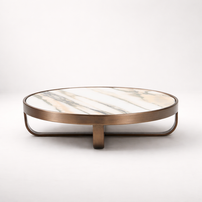 White Marble Stainless Steel Tray (Elevated)