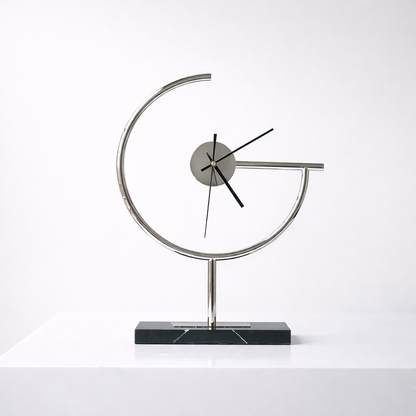 Auron Steel & Marble Desk Clock