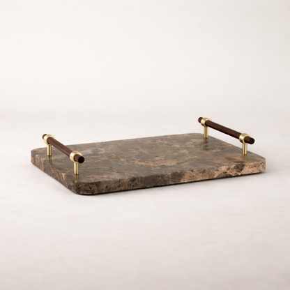 Coffee Marble Alloy Tray
