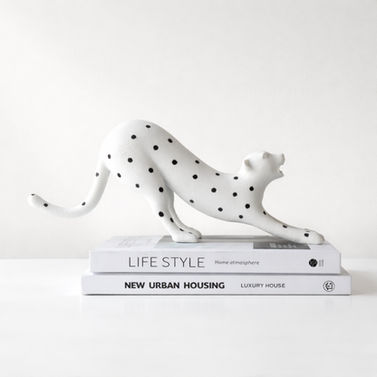 Valora White Resin Panther Sculpture